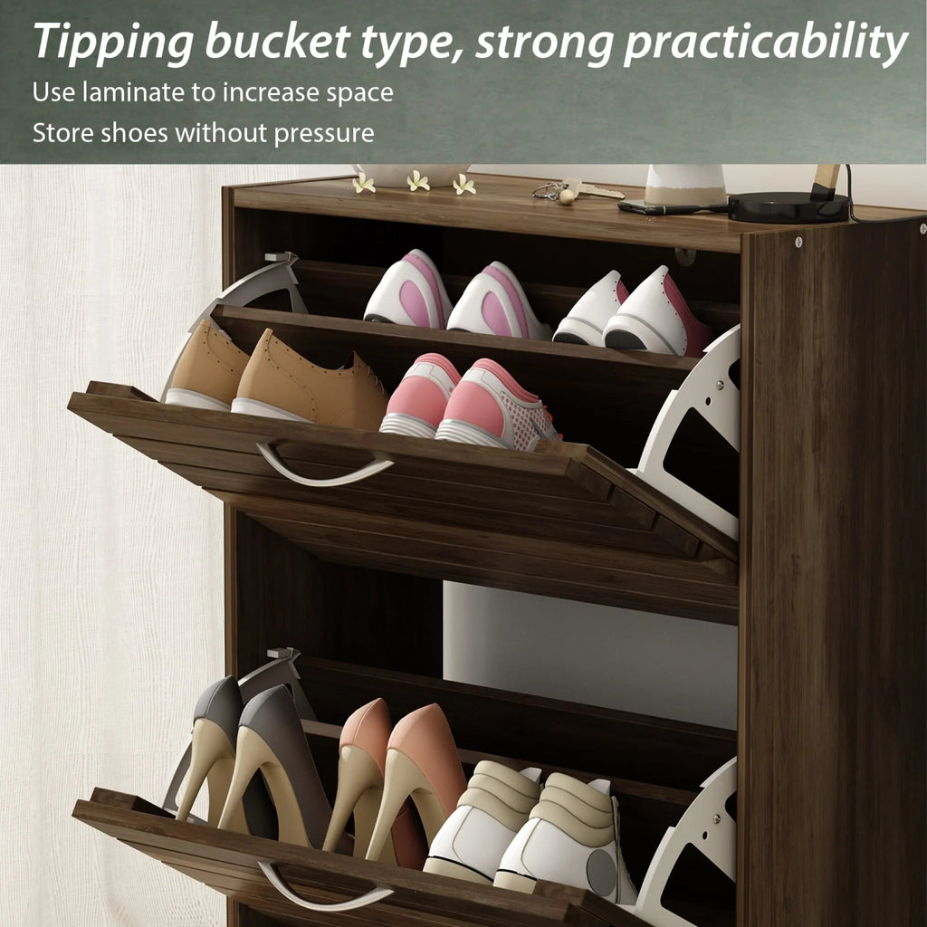 Modern Flip-Down Shoe Storage Cabinet