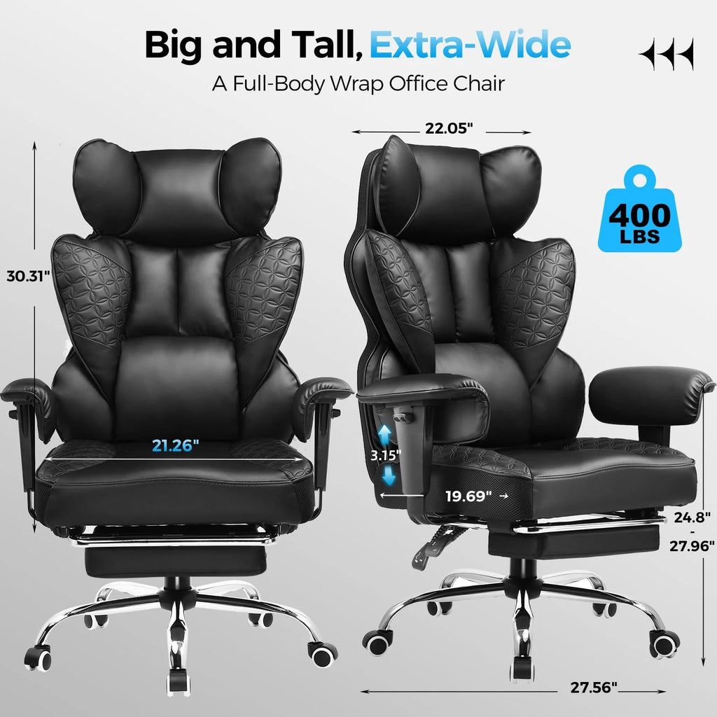Big And Tall Gaming Chair, High-Back Computer Desk Chair, 400 Lbs