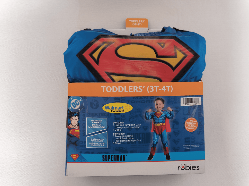 DC Superman Halloween Costume for Toddler Boys, Size 3-4T, by Rubies