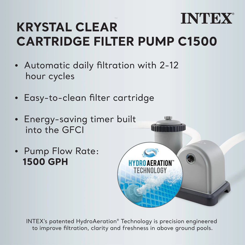 Intex Prism Frame Above Ground Swimming Pool 14ft x 42in With Pump - 26719EH