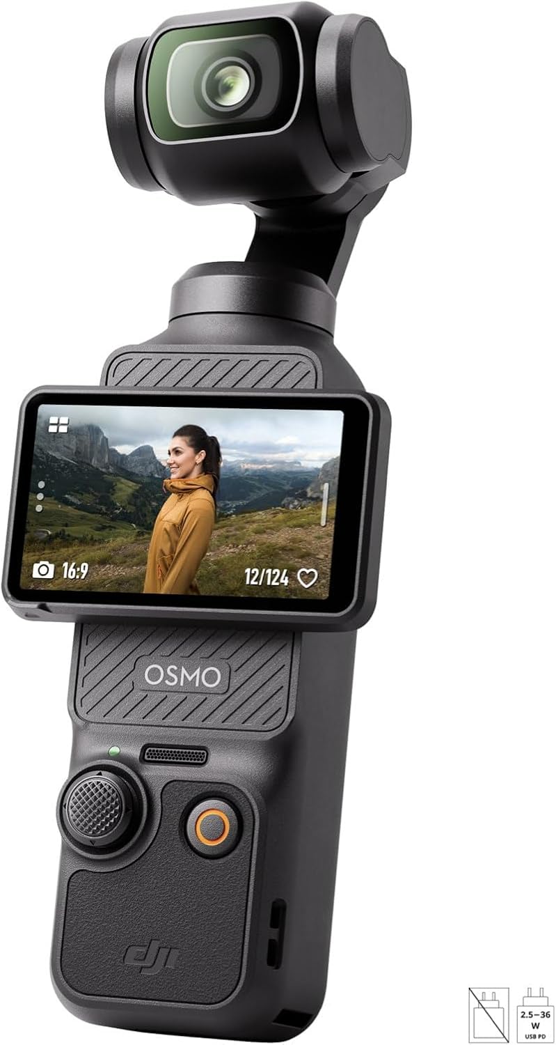 DJI Osmo Pocket 3 Audio Bundle Vlog Camera With Mic 2 1 TX + 1 RX, 1 Inch CMOS, 4K/240 IPS, 3-Axis Stabilization - 6937224165571