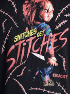 Chucky Men's and Big Men’s Snitches Get Stitches Graphic Hoodie Sweatshirt, Sizes XS-5XL