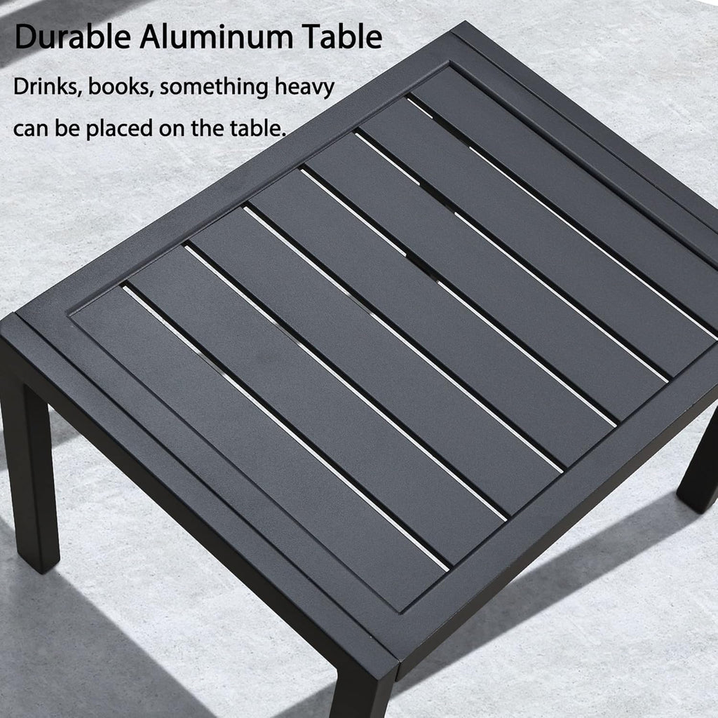 PURPLE LEAF Patio Chaise Lounge Set, 2 Chairs And 1 Table, Aluminum Textilene, 4 Adjustable Positions