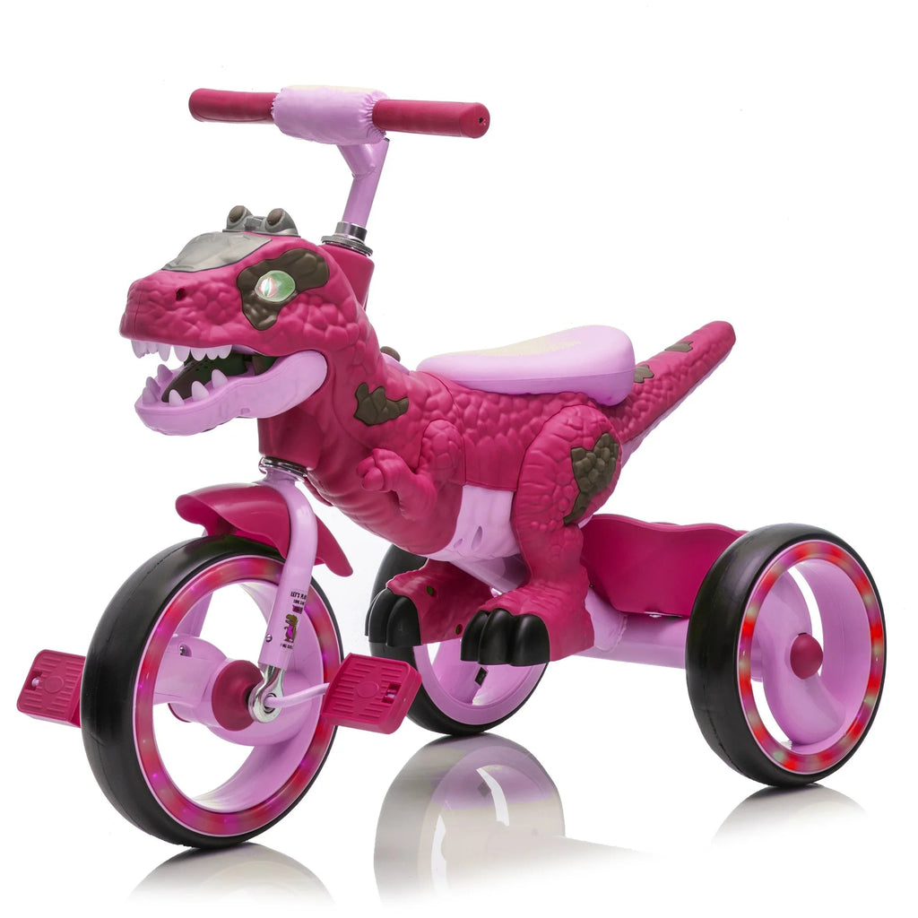 Xuanlur Kids' Dinosaur Tricycle With Flash Wheels, Music And LED Lights - Green