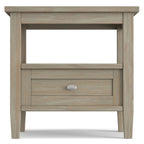Solid Wood Rectangle End Table With Drawer And Shelf, 18.1in D x 20in W x 19.5in H - Norfolk