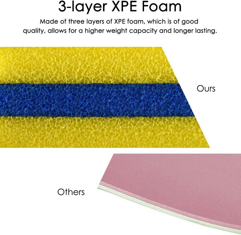 Floating Water Pad, 9 x 6 ft, 3-Layer XPE Foam