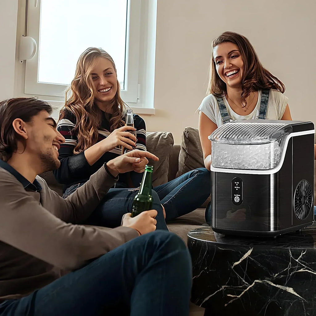 Countertop Nugget Ice Maker, 1.1 Liters, 34 lbs/24H, 8.66 x 11.30 x 12.68 inches, Black