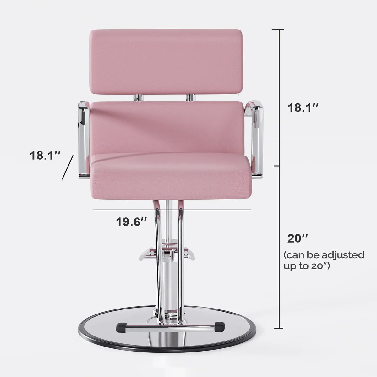 OmySalon Salon Chair With Hydraulic Pump, Pink, 360 Degree Swivel