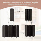 Freestanding Folding Woven Fiber Room Divider Privacy Screen - 6 Ft Tall
