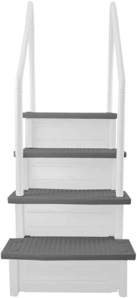 Aqua Select Anti-Slip In-Pool Steps, Gray, 28in W x 81in H, 300 lbs Capacity - For Above Ground Pools