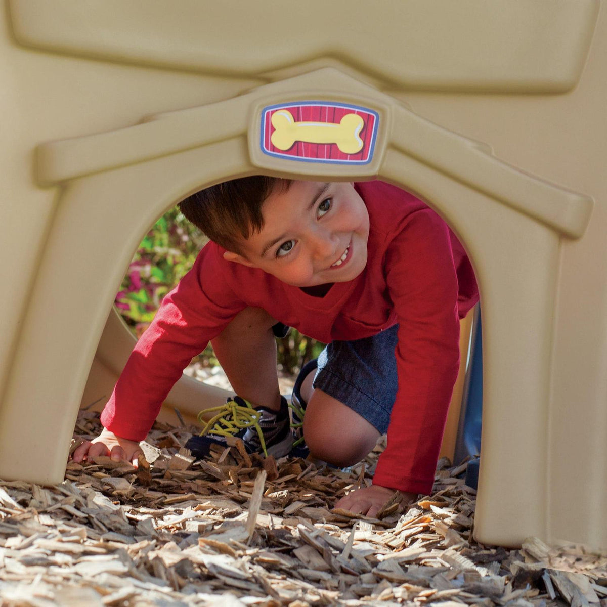 Step2 Neighborhood Fun Center Brown Plastic Playhouse With Slide - 851000