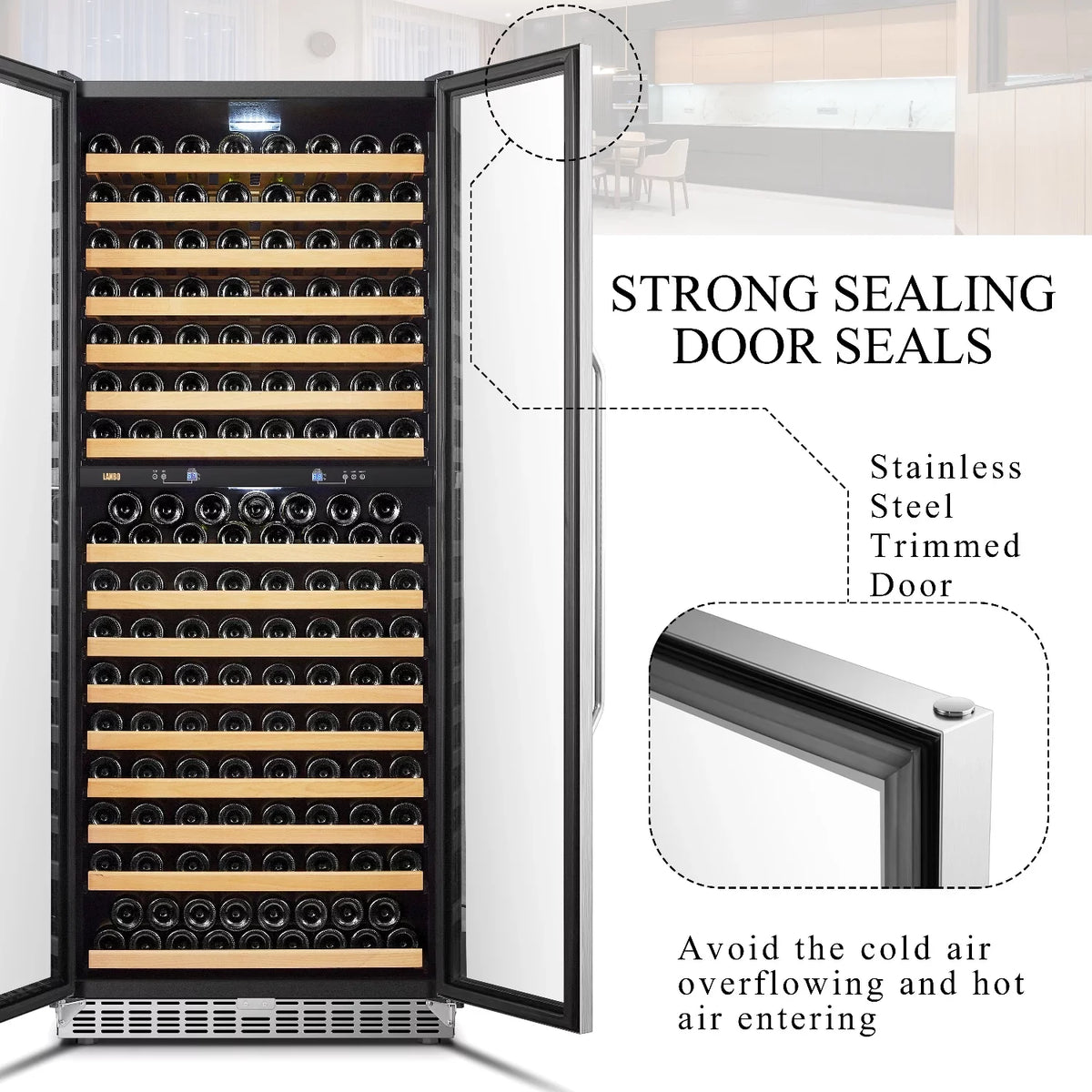 Lanbo 32 Inch 287 Bottle Dual Zone Compressor Freestanding Wine Refrigerator - LW328DD