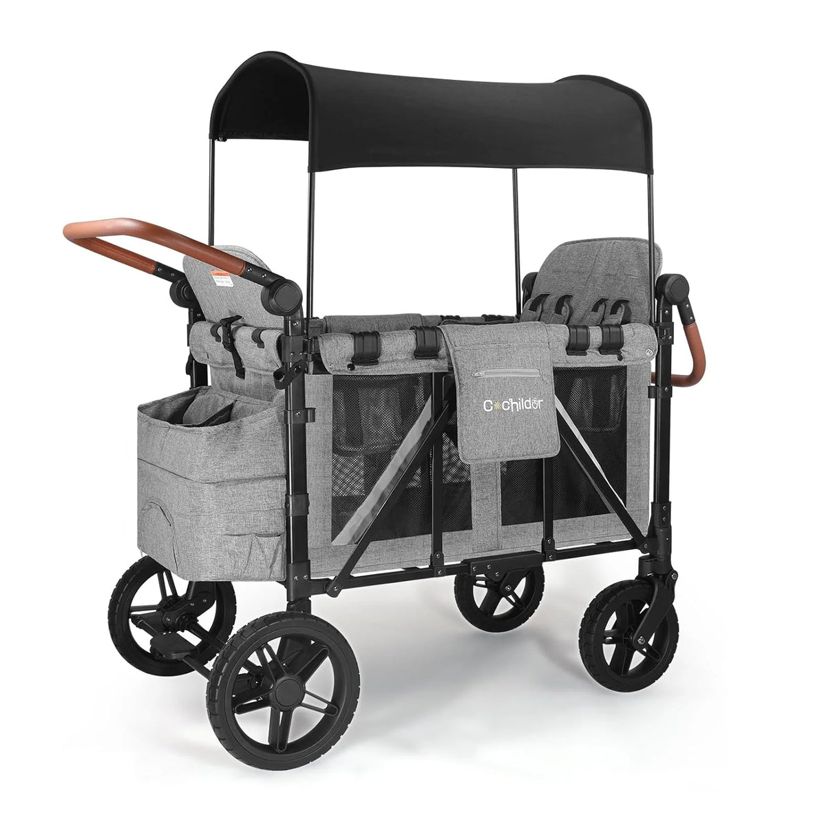 Cochildor 4 Seater All-Terrain Wagon Stroller, 300 lb Capacity, Light Grey - ST4N