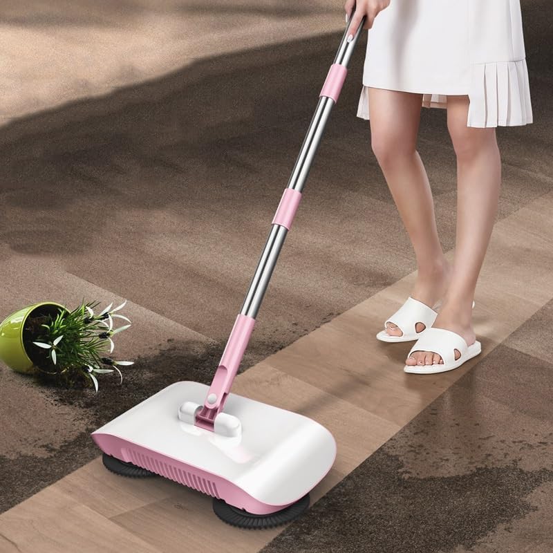 Hand Push Floor Sweeper With Dustpan Set, Fiber, 102cm x 33cm x 16.3cm