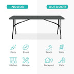 Best Choice Products 6ft Plastic Folding Table, 72in x 30in x 30in, White