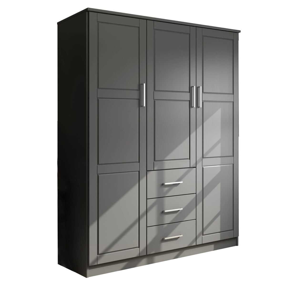 Palace Imports Solid Wood 3-Door Wardrobe Armoire, 56 inch - Cosmo