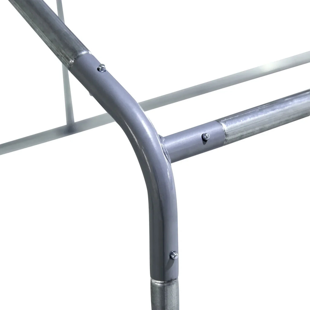 GFVCNIO Metal Coop Run With Cover, 10 x 6.5 x 6.5, Silver