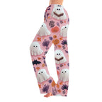Fabrcox Halloween Womans Pajama Pants Ghost Pumpkin Candy Sleep Pants Women Fall Winter Festival Soft Lounge Pants for Women Khaki S