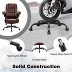 Big And Tall Ergonomic Office Chair, High Back Leather Executive Computer Chair With Padded Flip-Up Arms - 20.87in D x 27.3in W x 47.24in H