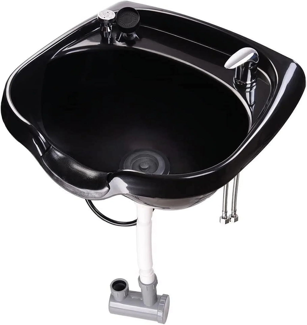 AW Wall-Mounted Shampoo Bowl Kit With Sprayer, Neck Rest And CUPC Vacuum Breaker