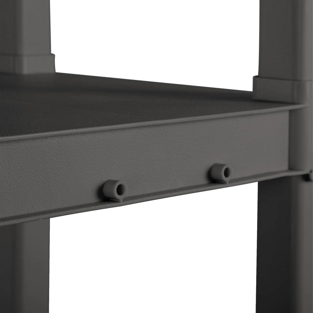 Sterilite Plastic Indoor Outdoor 4-Shelf Shelving Unit, Flat Gray, 3 Pack