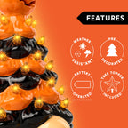 Joyfy 8.5 inch Halloween Decorations Ceramic Gnome Tree Decorations with Build-in LEDs, Light Up Pumpkin Table Decor Bedroom Indoor Centerpieces for Tables