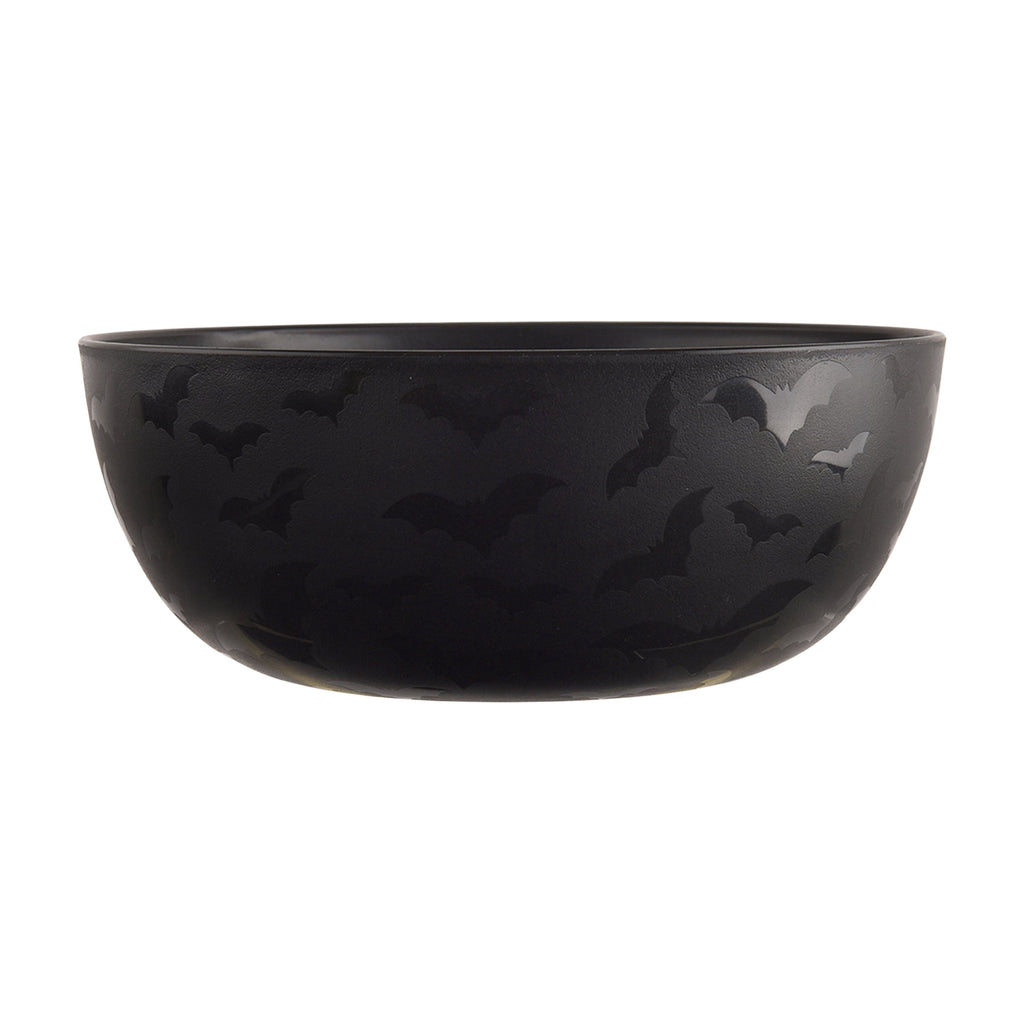 Mainstays 38 Ounce Round Plastic Etched Haunted House Bowl, Teal