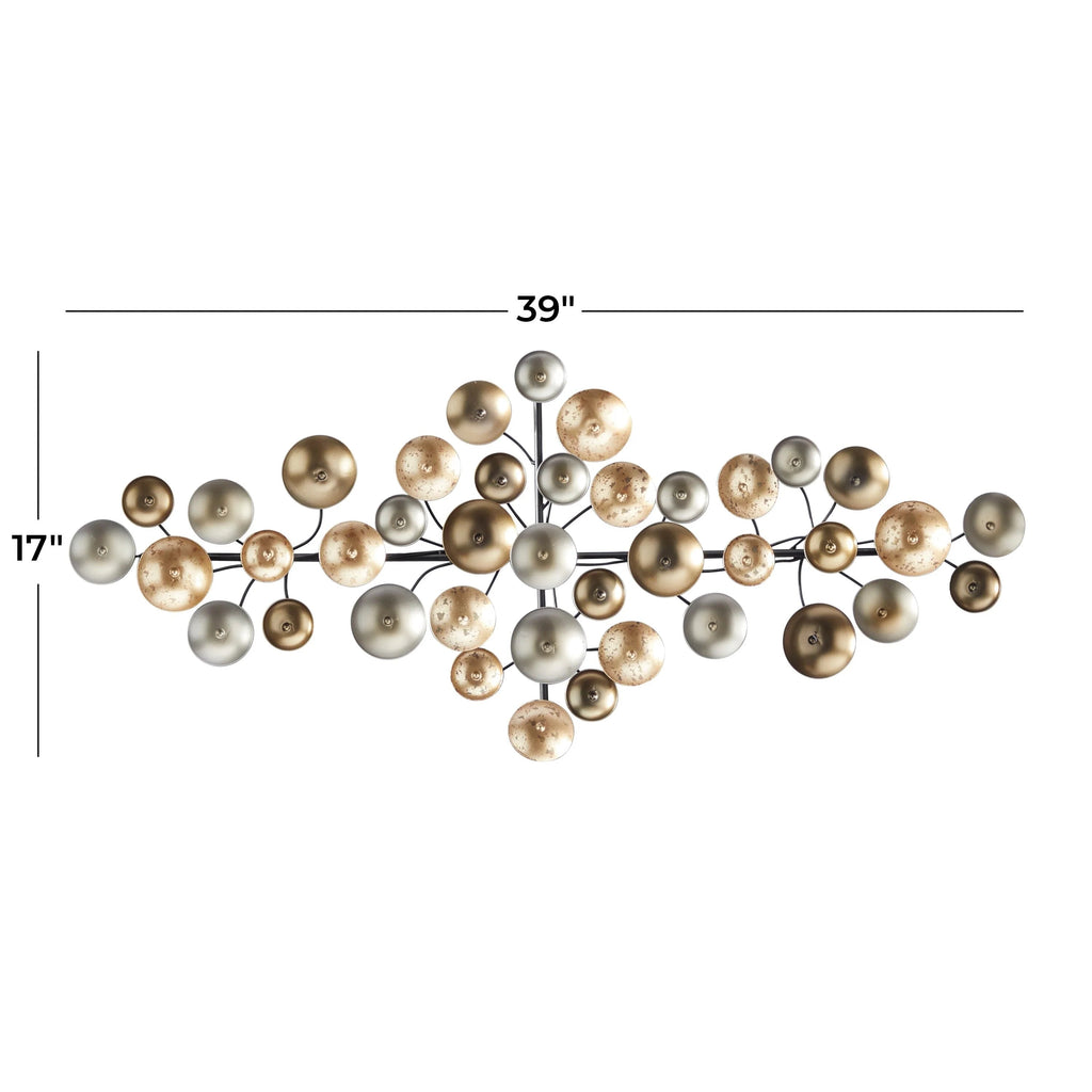 Gold Metal Plate Wall Decor With Textured Pattern - 38.5in L x 1.8in W x 16.5in H