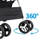 BBBuy 4-Wheel Foldable Pet Stroller, 33 Pounds, Black
