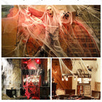 Darzheoy Spider Webs Halloween Decorations, Super Stretch Cobwebs for Halloween Indoor and Outdoor Party Supplies Halloween Decoration Venue Layout