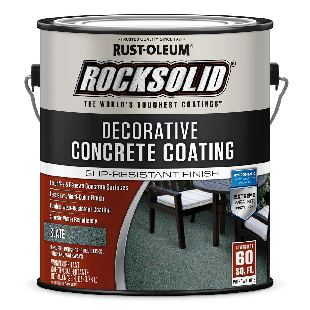 Rust-Oleum RockSolid Decorative Concrete Solid Stain, Slate, Matte, 2 Pack, Gallon - 306267