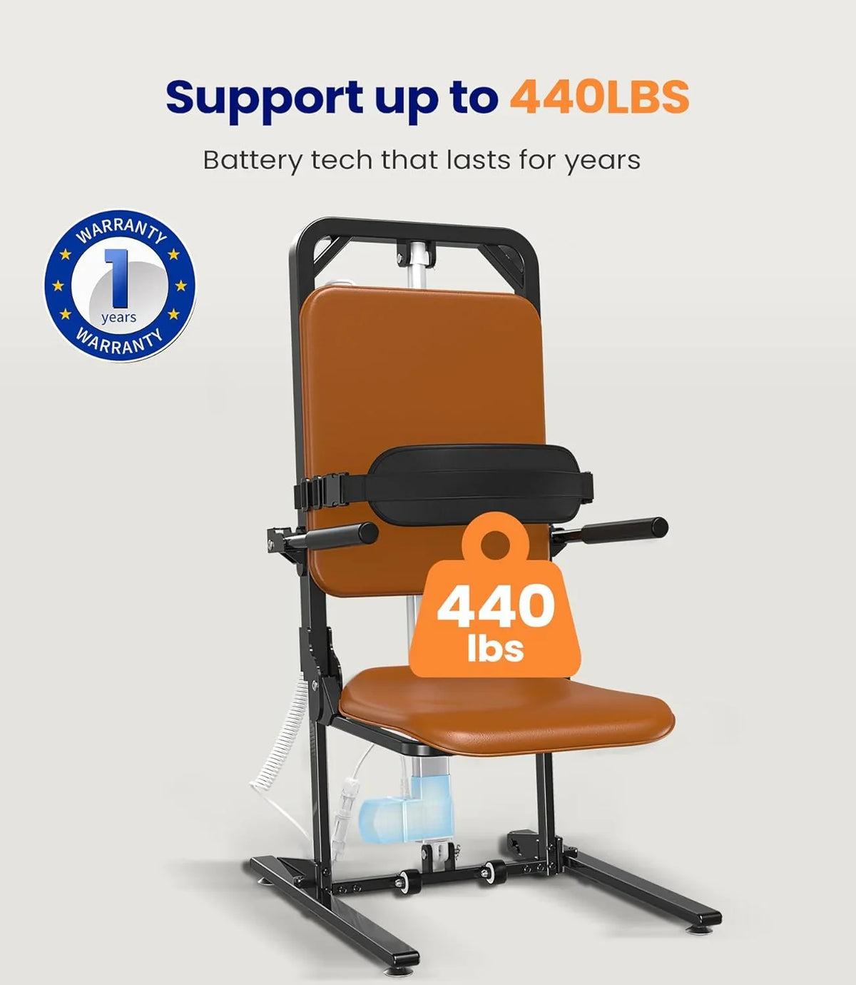 MAIDeSITe Electric Floor Lift Chair, 200 kg Load Capacity, Brown, 78 cm x 48 cm x 31 cm