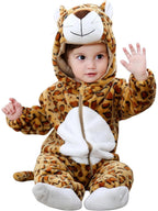 WIBACKER Infant Toddler Dinosaur Animal Fancy Dress Costume Baby Winter Flannel Hooded Romper Christmas Halloween Cosplay Jumpsuit