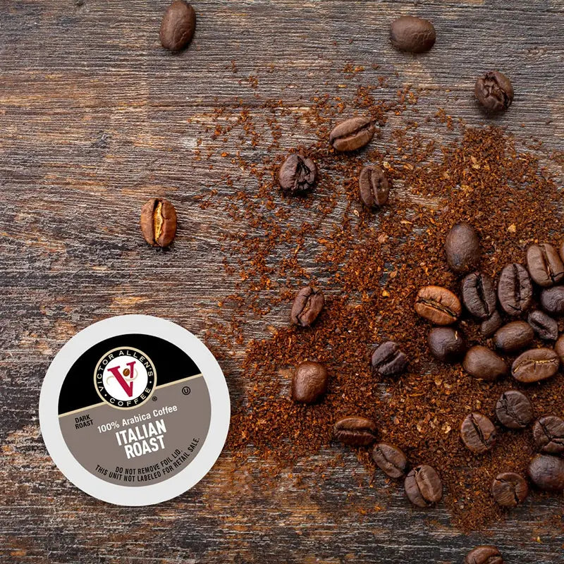 Victor Allen's Coffee Italian Roast Dark Roast Single Serve Pods, 200 Count - Keurig K-Cup Compatible