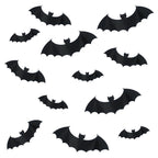 Paper Bat Wall Creatures Decoration, Black, 12 Pieces, Halloween by Way To Celebrate