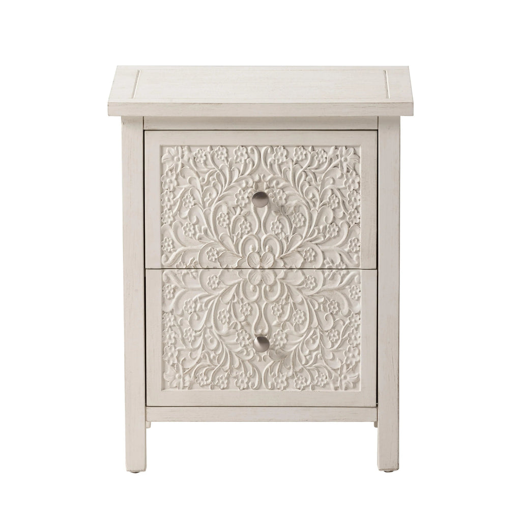 Farmhouse Fully Assembled Nightstand With 2 Drawers
