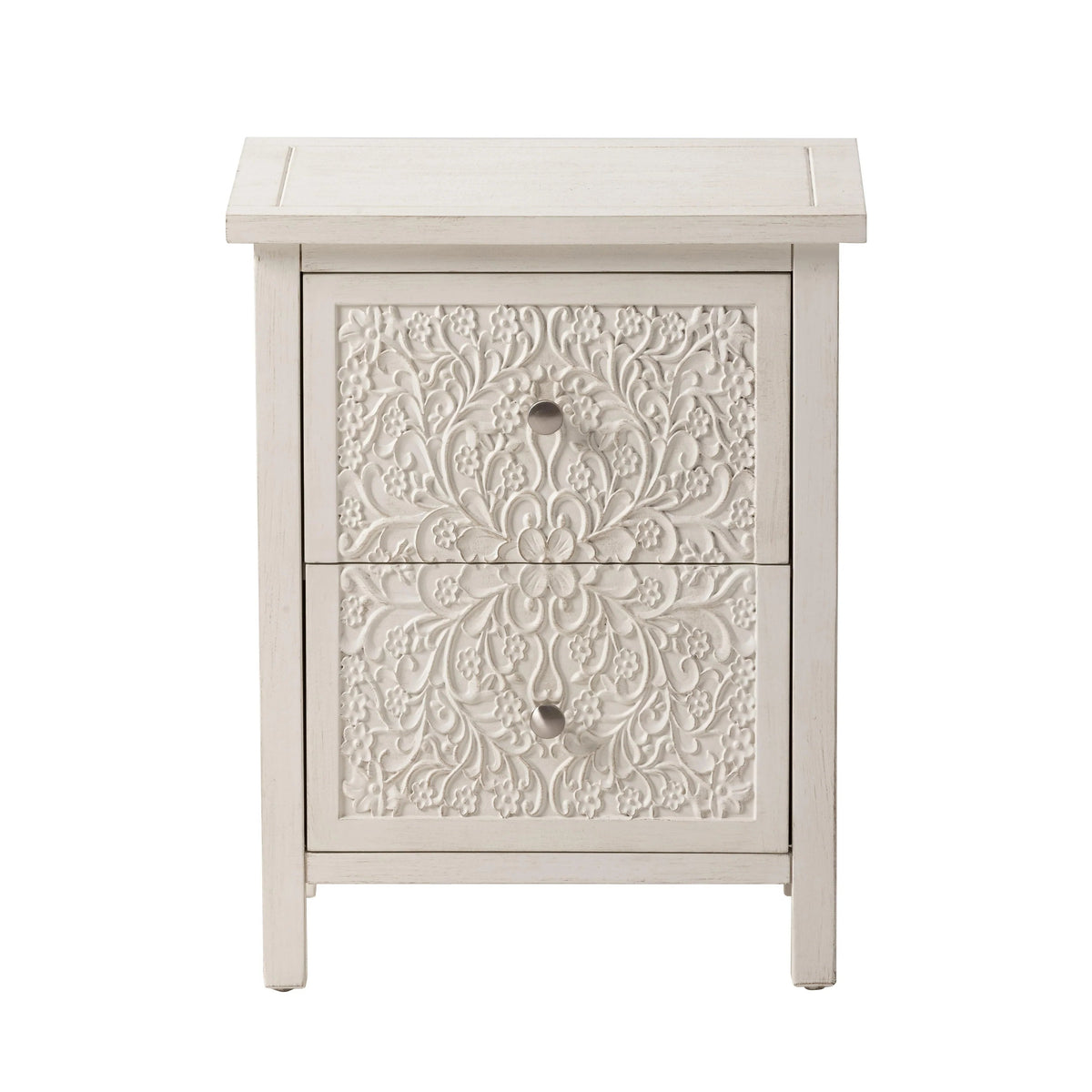 Farmhouse Fully Assembled Nightstand With 2 Drawers