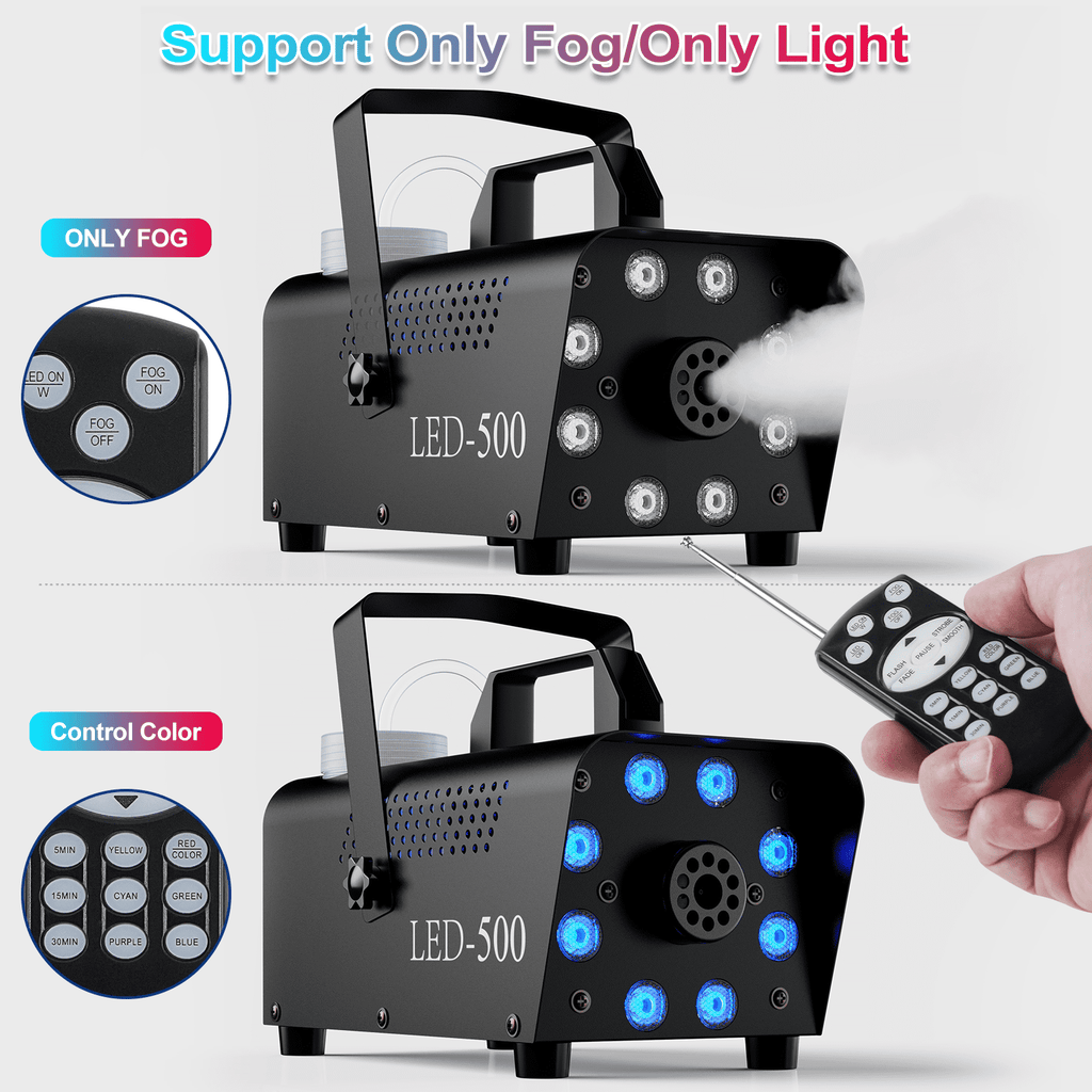 DIGITNOW Halloween Smoke Machine, Remote Controlled, 3 Stage LED Lights