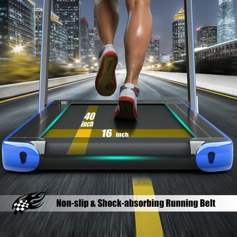 2 In 1 Folding Treadmill, 2.25 HP, 40 in x 16 in Running Area, Dual Display And App Control