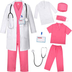 Doctor Costume for Kids, Doctor Costume with Lab Coat Halloween Party Dress Up for Girls Age 8-12 Years