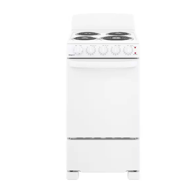 Hotpoint Freestanding Electric Range, 20 in, 4 Burner, White