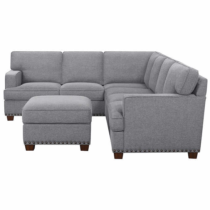 Thomasville Emilee Fabric Sectional With Storage Ottoman