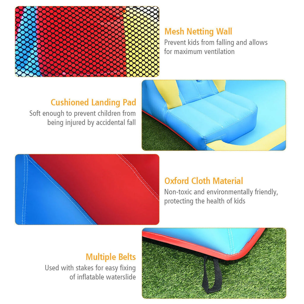 Costway Inflatable Crab Dual Slide Water Park Bounce House With Splash Pools, 197 x 157.5 x 98.5 in, 950W Blower