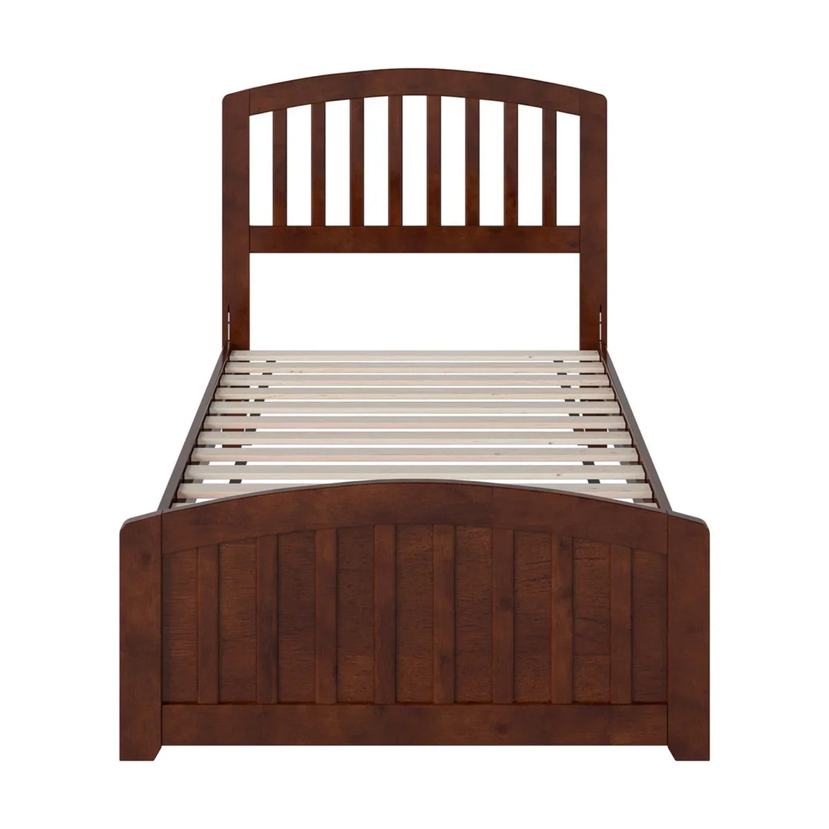 AFI Quincy Twin Solid Wood Low Profile Platform Bed With Matching Footboard, Walnut