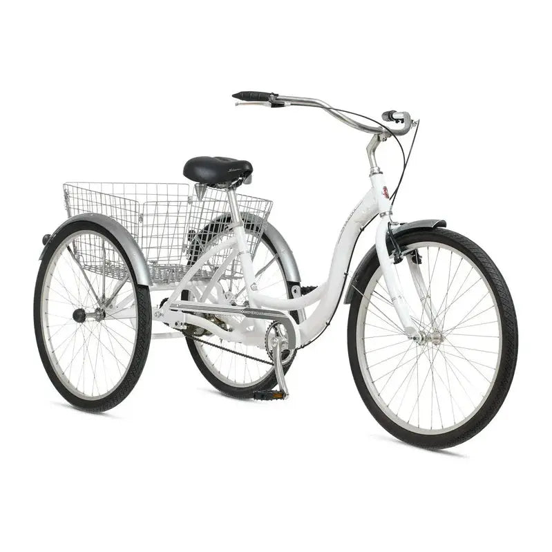Schwinn Adult Tricycle 26-Inch Cruiser With Low-Step Frame, Wide Seat, Rear Folding Basket - Meridian