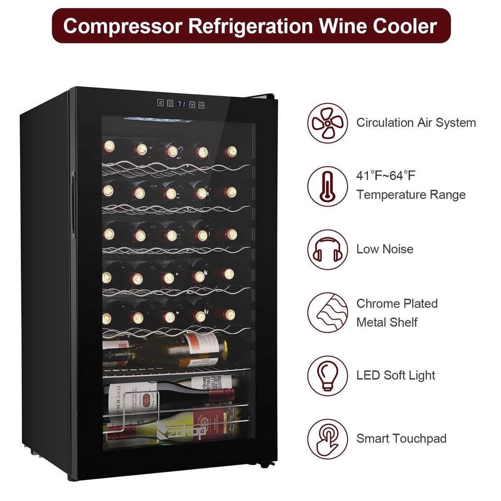 Ktaxon 18 Bottle Compressor Wine Cooler, 1.8 Cu.Ft, 52L - Freestanding
