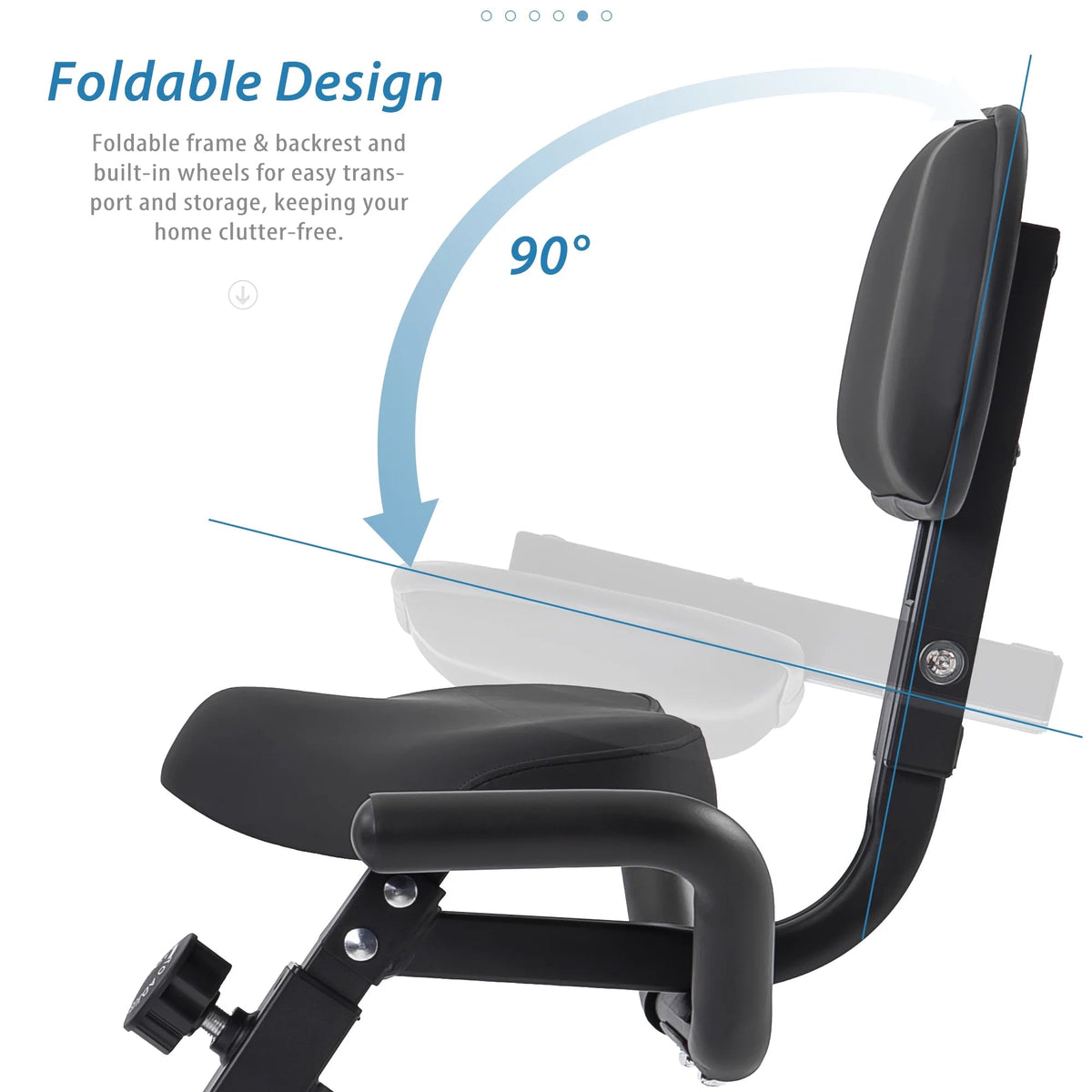 Foldable Magnetic Upright And Recumbent Exercise Bike, Light Blue