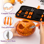 Topsome Halloween Pumpkin Carving Kit, 12 Pcs Professional Heavy Duty Pumpkin Carving Set, Stainless Steel Double-side Sculpting Tool for Halloween Decoration Jack-O-Lanterns