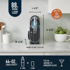 SLUSHi Frozen Drink And Slushie Machine, 88 oz, 5 Preset Programs, Black - FS301