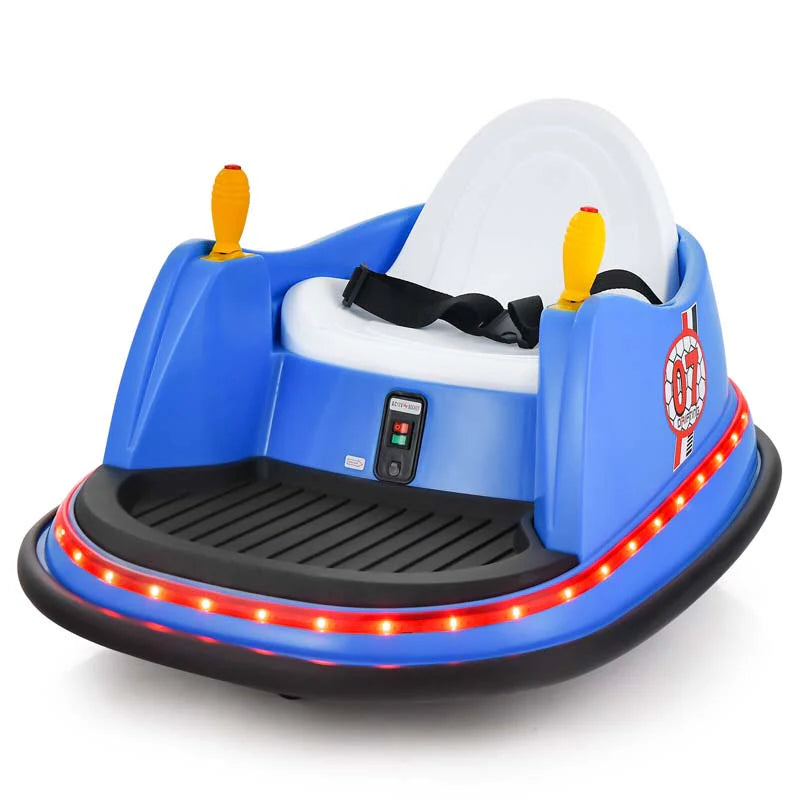 12V Toddler Battery Powered Bumper Car With Dual Joysticks And 360 Degree Spin